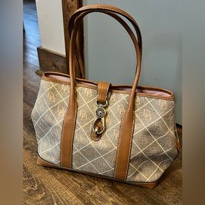 Dooney & Bourke Signature Logo Double Handle Gray Tote